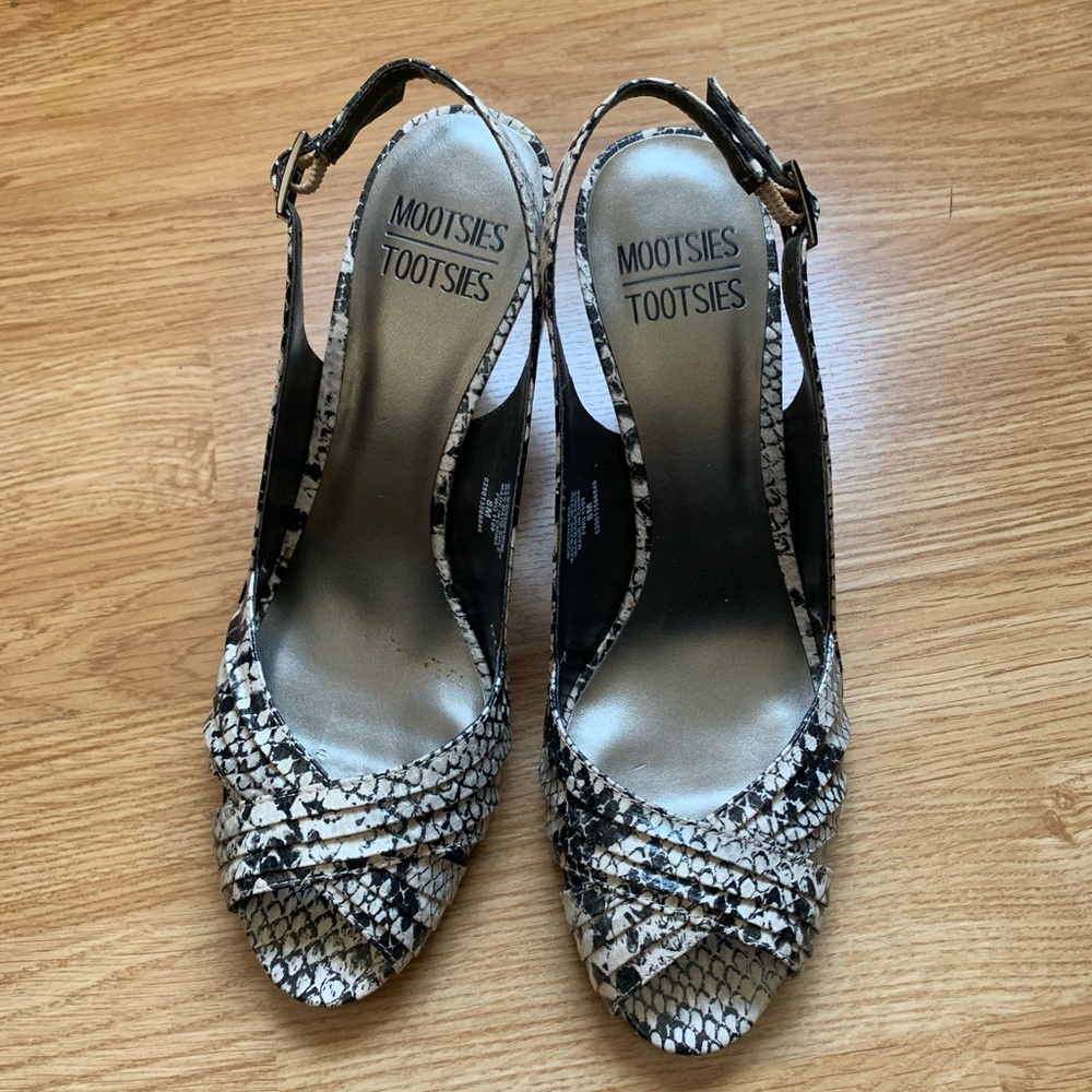 Super Cute Python Sling Back Open Toe Heel 8 - image 1